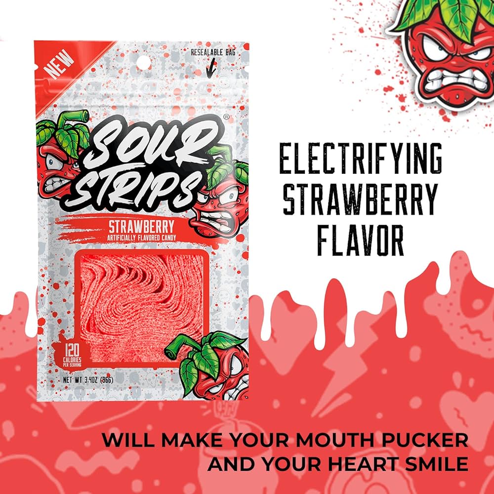 Sour Strips Strawberry (96g)