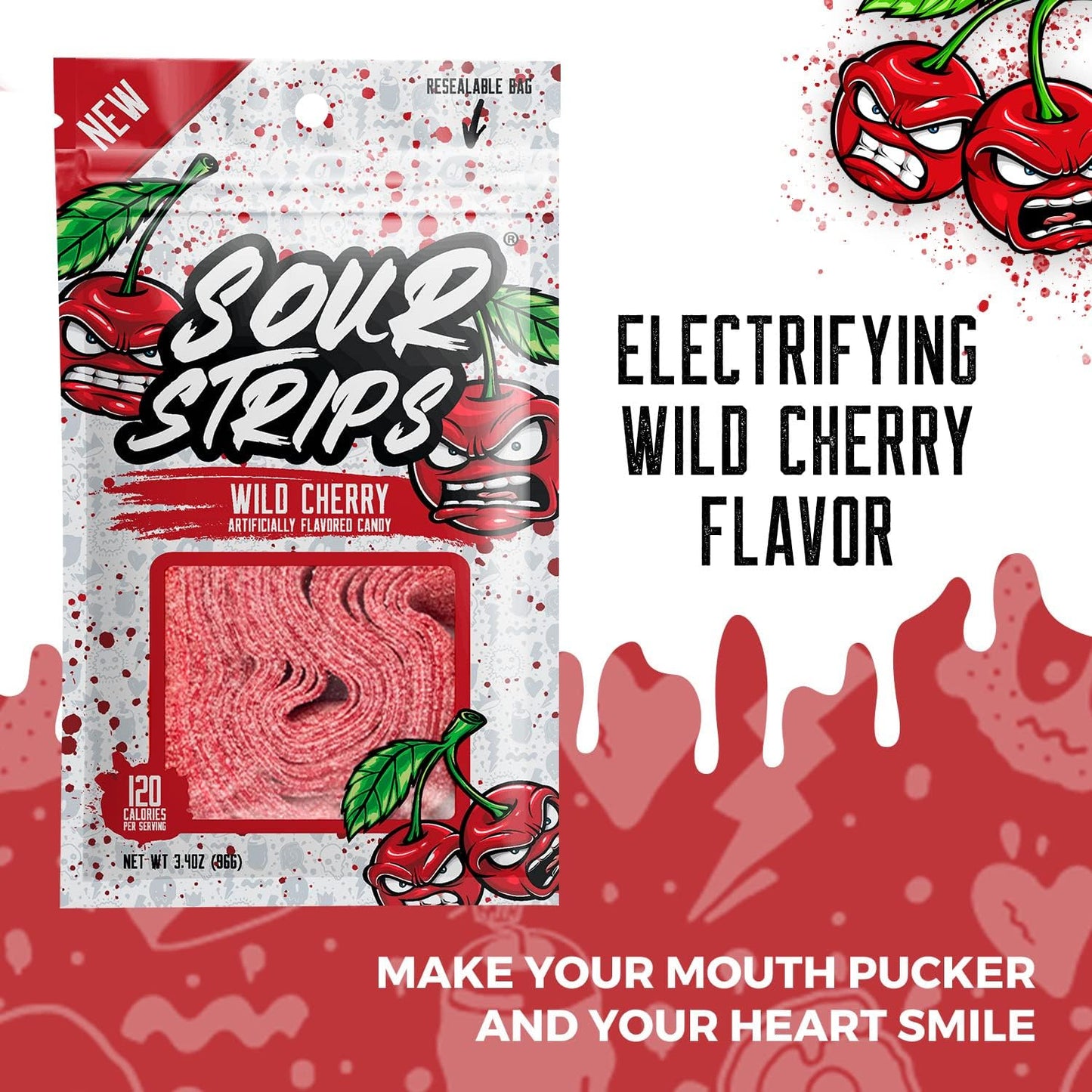 Sour Strips Wild Cherry(96g)