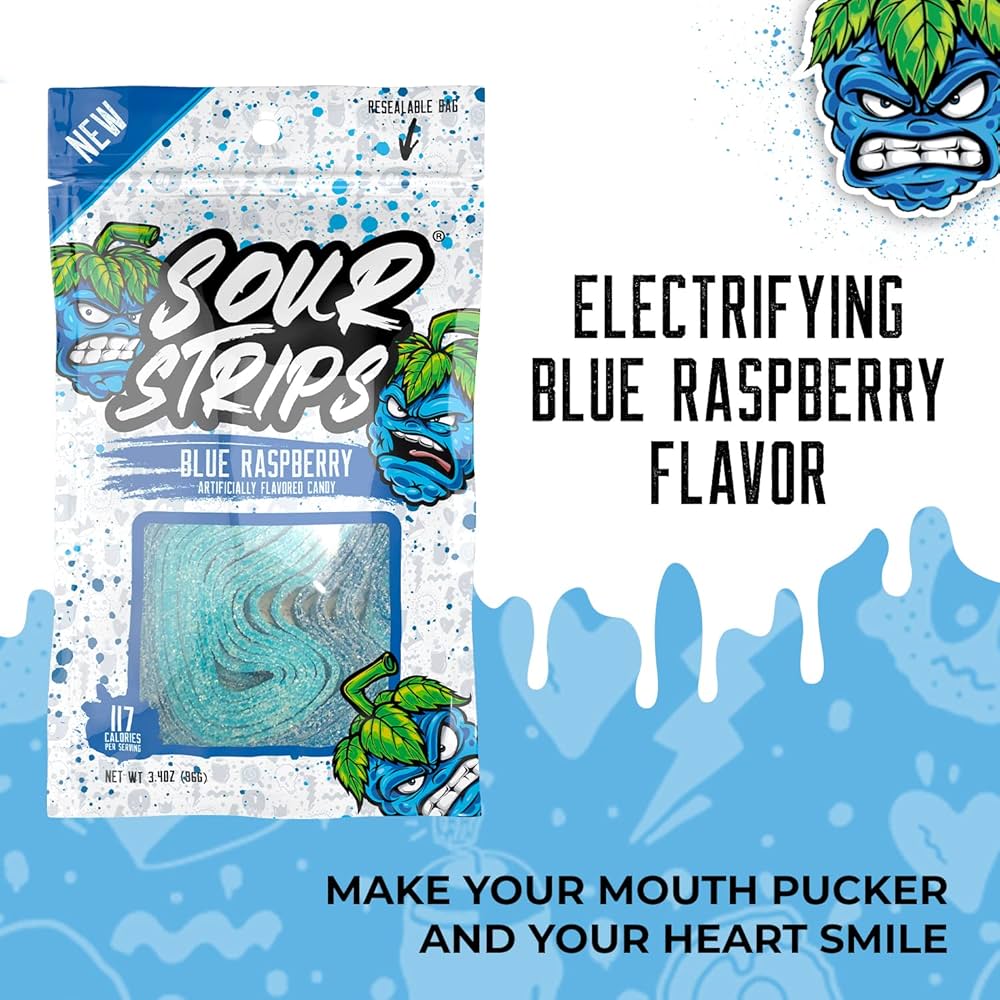 Sour Strips Blue Rasberry (96g)