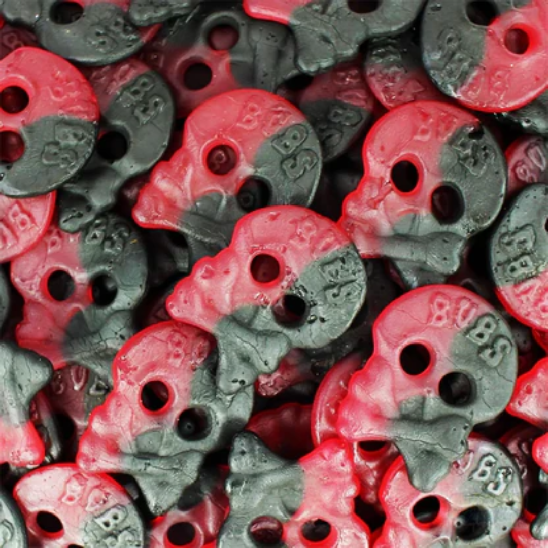 Bubs Raspberry/Licorice Skull (Swedish Candy)
